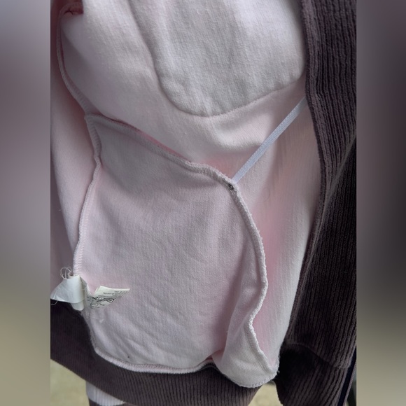 Louis Feraud Pink Brown Hoodie Double Zipper Long Sleeves Great Condition - Picture 10 of 12